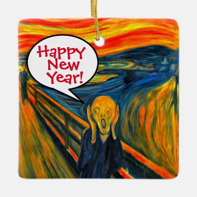 Munch Le Cri Nouvel An Ornement En Céramique (Devant)