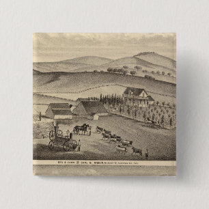Munch, Stanley residences, farms 2 Inch Square Button