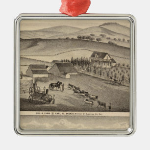 Munch, Stanley residences, farms Metal Ornament