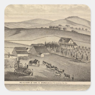 Munch, Stanley residences, farms Square Sticker