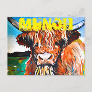 Munch The highland Coo Postcard