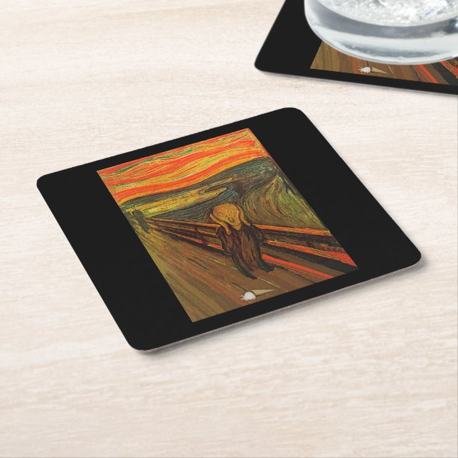 Munch - The Ice Scream Square Paper Coaster (Angled)