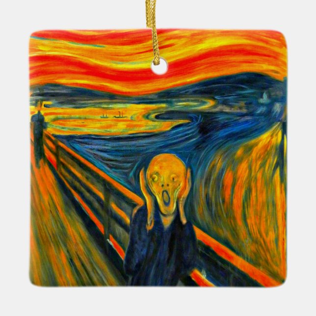 Munch The Scream Ceramic Ornament (Front)