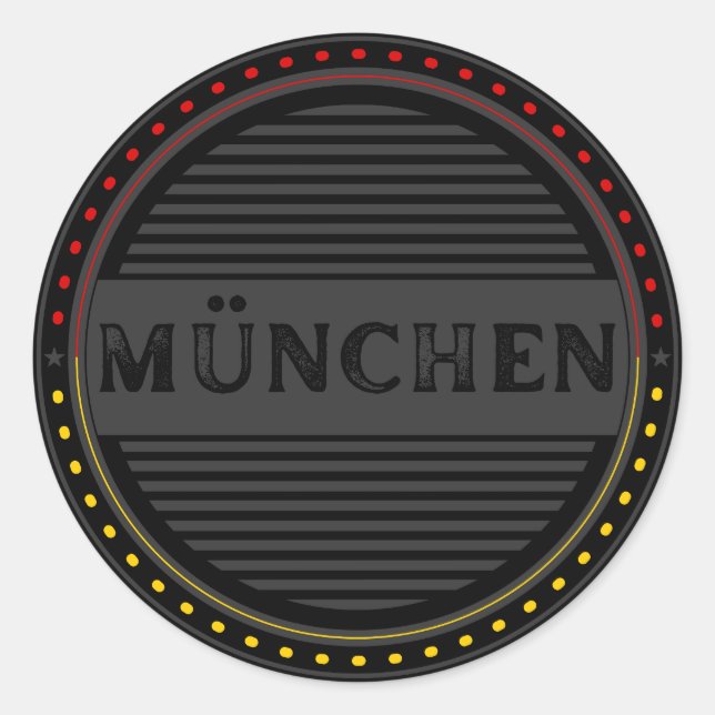 München City Pride Emblem – German Identity Classic Round Sticker (Front)