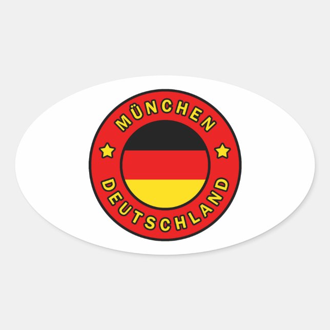 München Deutschland Oval Sticker (Front)