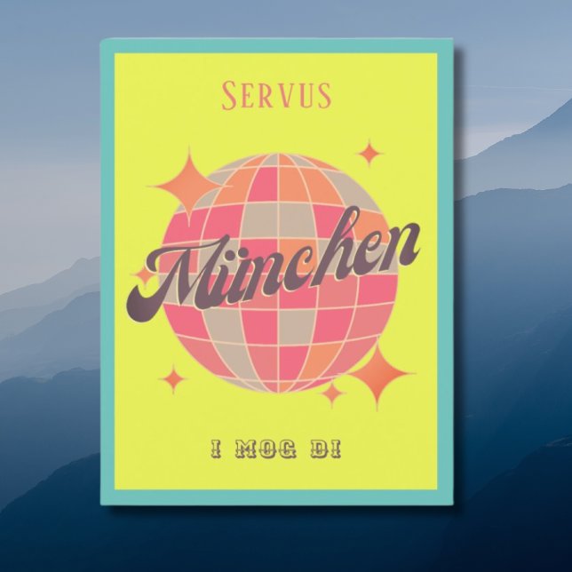 München Deutschland Retro Servus neon Postcard (Creator Uploaded)