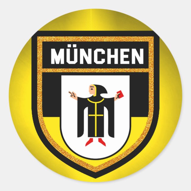 München Flag Classic Round Sticker (Front)