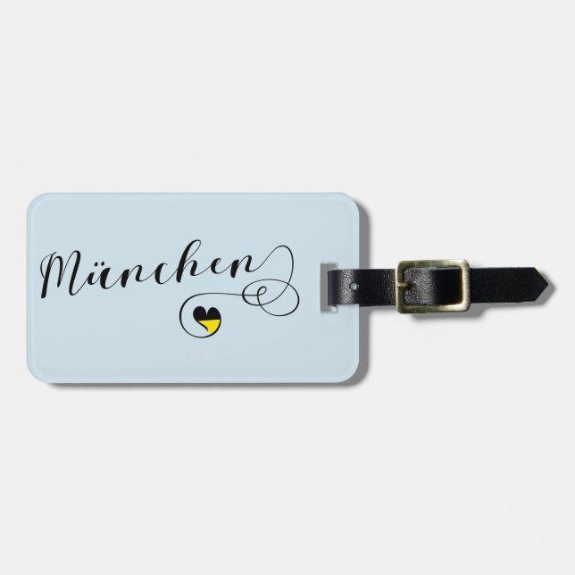 München Heart Luggage Tag Template, Munich (Front Horizontal)