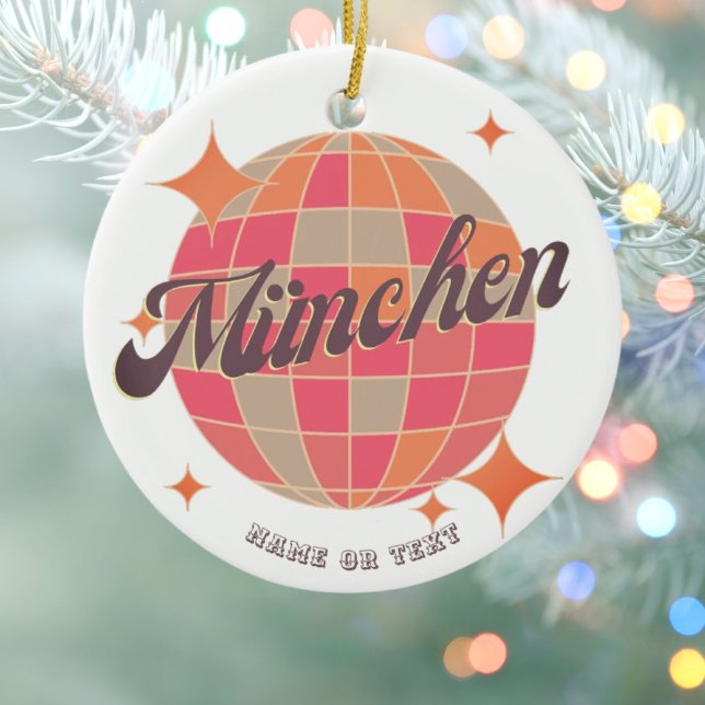 München Munich Bavaria Germany Retro disco  Ceramic Ornament (Creator Uploaded)