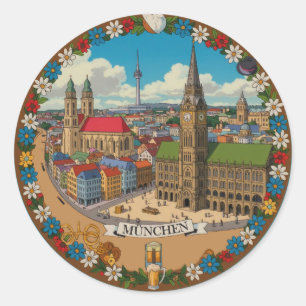 Munchen Munich Deutchland  Classic Round Sticker