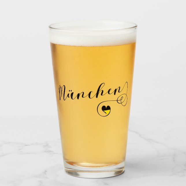 München Munich Heart Mug, Bavaria Glass (Front Filled)