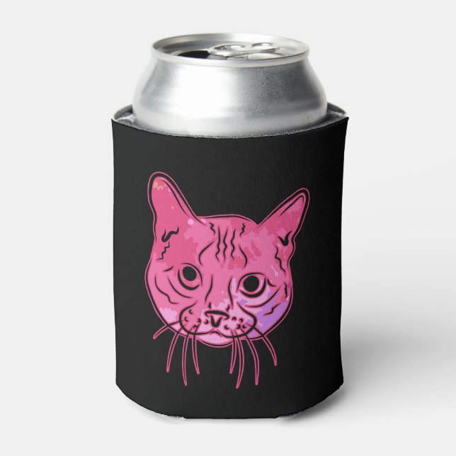 Munchkin Cat Colourful Shirt Can Cooler (Can Front)