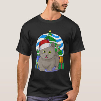 Munchkin Cat Funny Santa Christmas Tree Decor T-Shirt