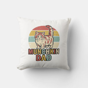 Munchkin Dad Retro Cat Lover Vector Shirt Design_1 Throw Pillow