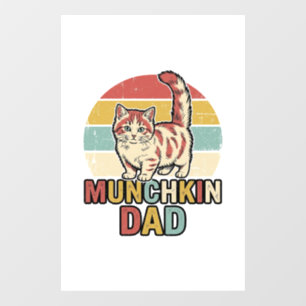 Munchkin Dad Retro Cat Lover Vector Shirt Design_1 Window Cling