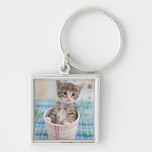 Munchkin Kitten With Pretty Ribbon Keychain