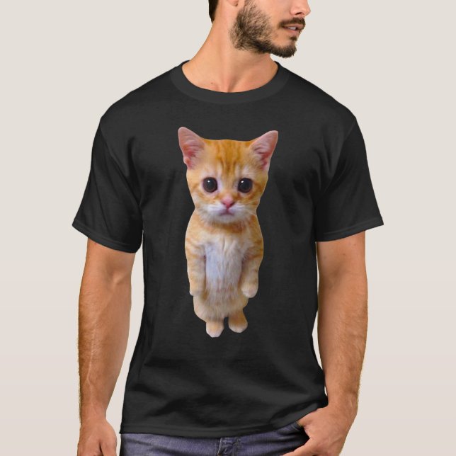 Munchkin Kitty Meme Trendy El Gato Meme Sad Crying T-Shirt (Front)