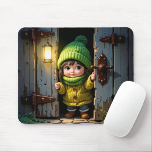 Munchkin Wearing a Hat and Sweater Mouse Pad