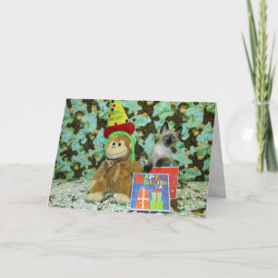 Munch's Birthday Wishes - Siamese Cat / Kitten Card