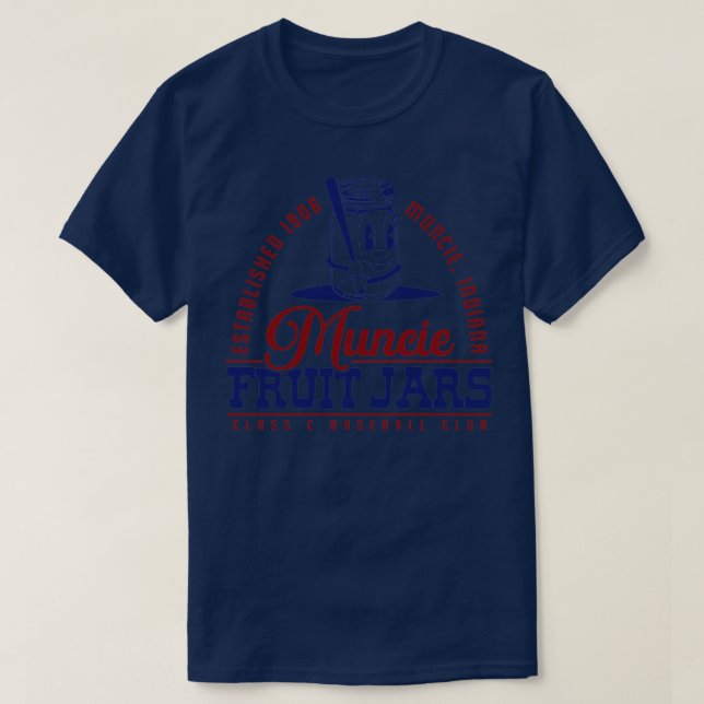Muncie Fruit Jars Baseball T-Shirt (Design Front)