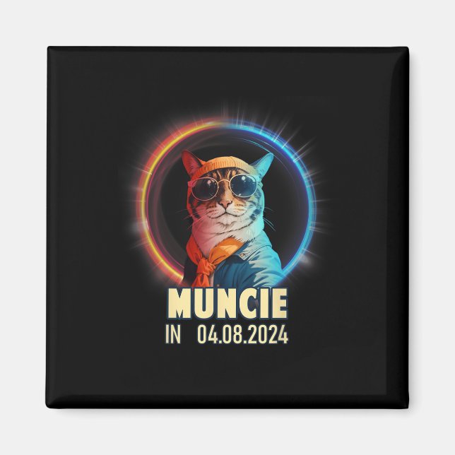 Muncie Indiana Total Solar Eclipse 2024  Magnet (Front)