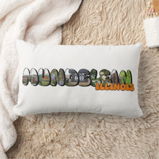Mundelein Illinois Big Letter Lumbar Pillow