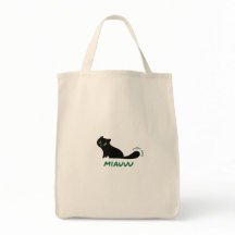 Mundo Gato Black Cat "MIAUUU" Minimalist Tote Bag