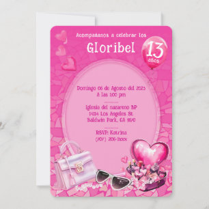 Muñeca Personalizada Plantilla de Cumpleaños Rosa Invitation