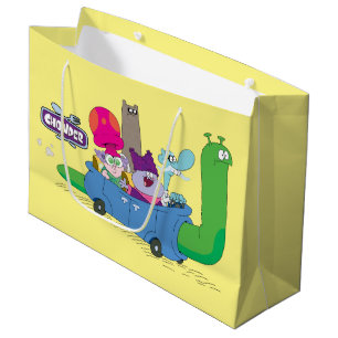 Mung, Chowder, Shnitzel, & Truffles in Snail Car Large Gift Bag