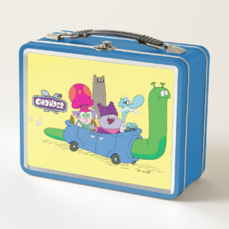 Mung, Chowder, Shnitzel, & Truffles in Snail Car Metal Lunch Box