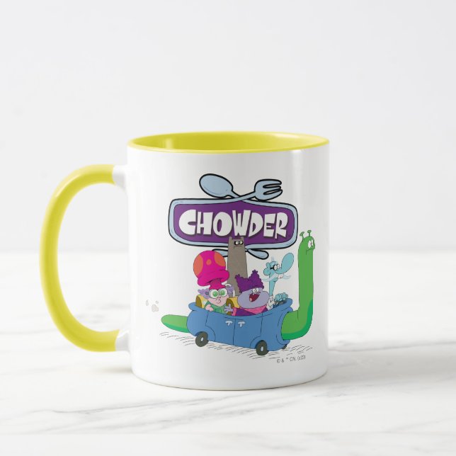Mung, Chowder, Shnitzel, & Truffles in Snail Car Mug (Left)