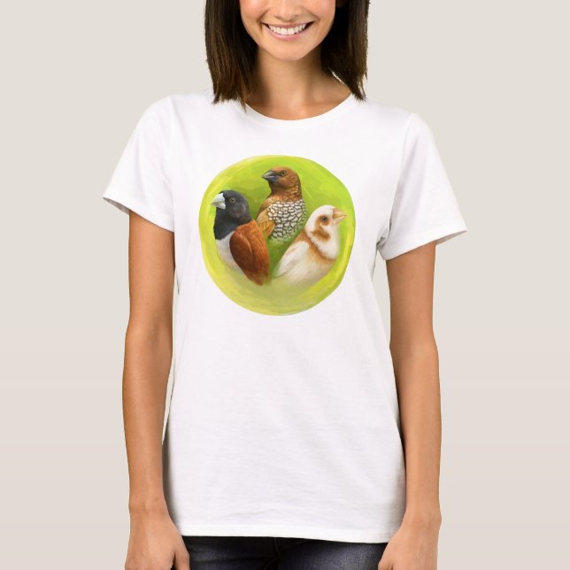 Munia finches realistic painting T-Shirt (Front)