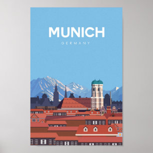 Munich Allemagne ville poster voyage