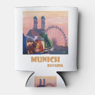 Munich Bavaria Oktoberfest Retro Travelposter Can Cooler