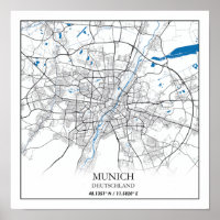Munich Deutschland City Map Travel Simple