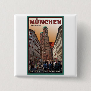 Munich - Frauenkirche 2 Inch Square Button