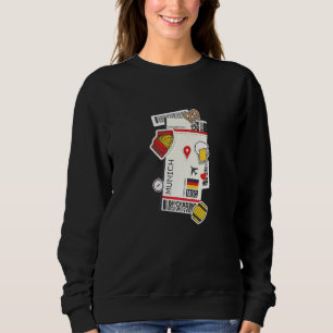 Munich Germany Boarding Pass Airplane Ticket Trave Sweatshirt