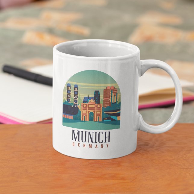 Munich Germany Canvas Coffee Mug (Munich Germany vintage travel mug)