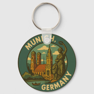 Munich Germany City Art Keychain