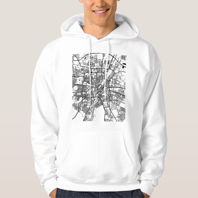 Munich Germany City Map Hoodie (Front)