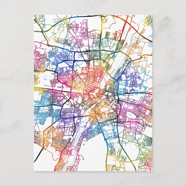 Munich Germany City Map Postcard (Front)