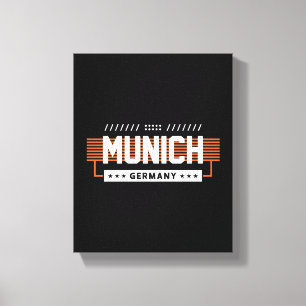 Munich Germany Modern Typography Graphic Design Canvas Print