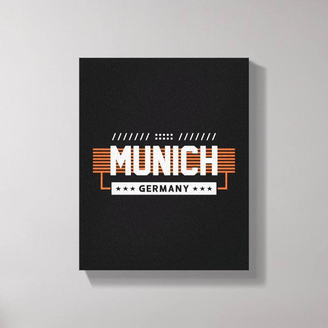 Munich Germany Modern Typography Graphic Design Canvas Print (Front)