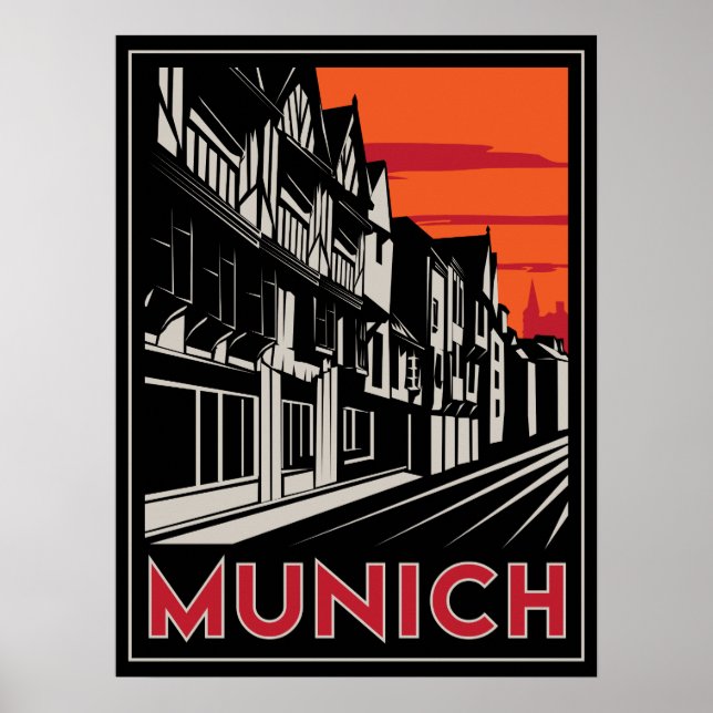 munich germany oktoberfest art deco retro poster (Front)