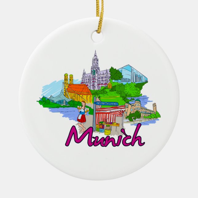 Munich - Germany.png Ceramic Ornament (Front)