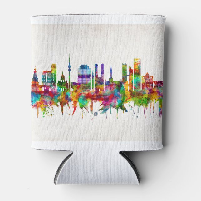 Munich Germany Skyline Can Cooler (Front)
