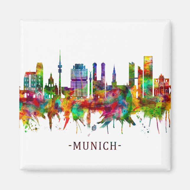 Munich Germany Skyline Magnet (Front)