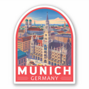 Munich Germany Travel Art Emblem