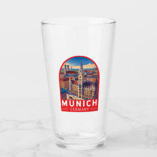 Munich Germany Travel Art Emblem Glass