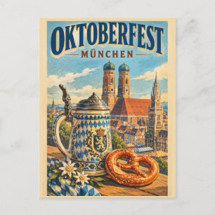 Munich Oktoberfest Vintage Travel Postcard